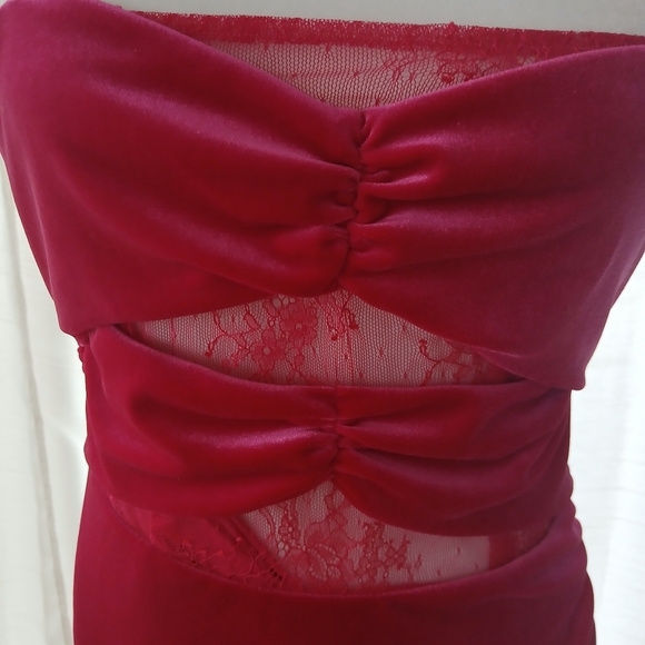 Lovers + Friends Dylan velvet hot pink lined barbie lace mini dress women’s Sz M - Picture 4 of 9